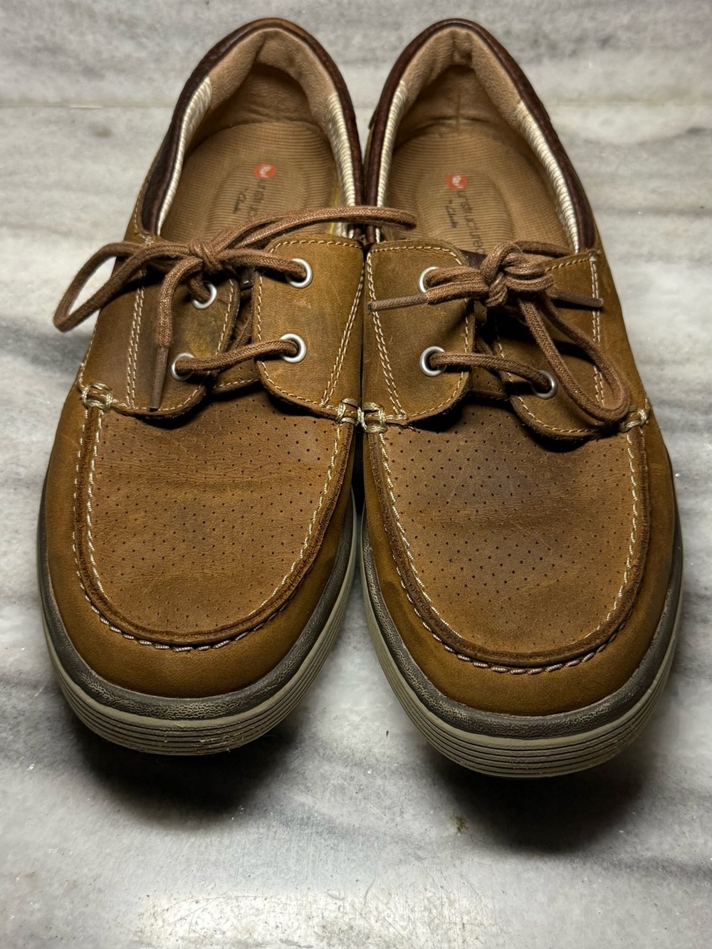 Clarks Brown Leather Lace-Up Slip-On Loafers